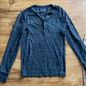 Gray Long sleeve EXPRESS Henley